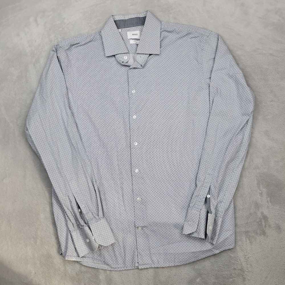 Brax Shirt‎ Mens Large Button Up Dress Oxford Suit Stretch Hi Flex Harry 41/42